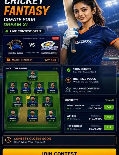 Come (come aap) fantasy cricket & matchday visual 3